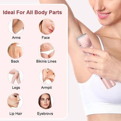 Kadınlar için Elektrikli Tıraş Makinesi, 2'si 1 arada Bikini Bakım Jileti, Kadınlar için Jilet, Vücut Koltuk Altı Bacaklar Taşınabilir Ağrısız Epilatör