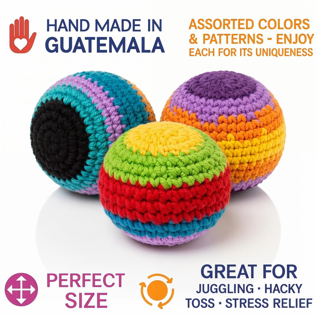 Lustiges Gay Mags Footbag Set, Handgefertigter Guatemala Häkel Hacky Kick Sack für Draußen Spiel Party Spiele Koordinationstraining
