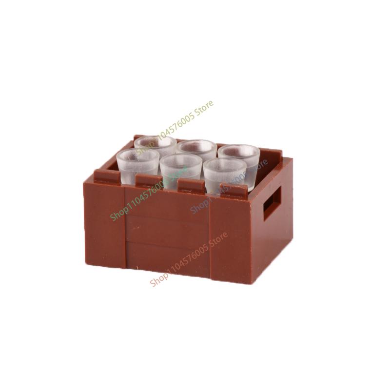 MOC City Scene Accessories Building Blocks Medieval Bonfire Flame Wine Bottle Reagent Bottle Box Compatible Mini Bricks Toys T11