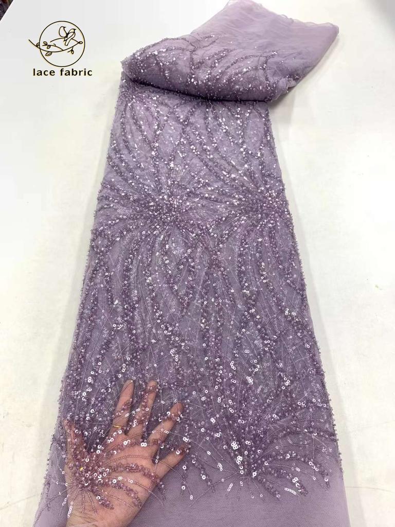 Red African Groom Lace Fabric 5 Yards Latest Nigerian Laces Fabric 2025 High Quality Lace Sequins Embroidered French For Dresses