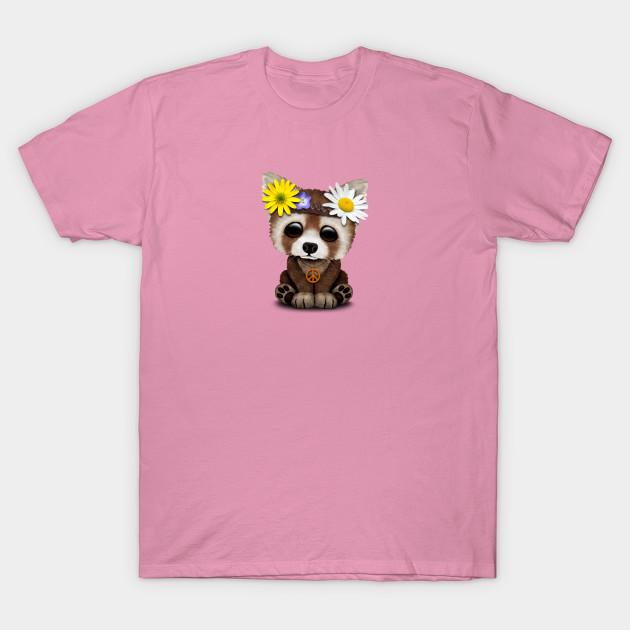 T Shirt Women Cute Baby Red Panda Hippie Harajuku Print Kawaii Tshirt Summer Short Sleeve Female T-Shirt Top Tee