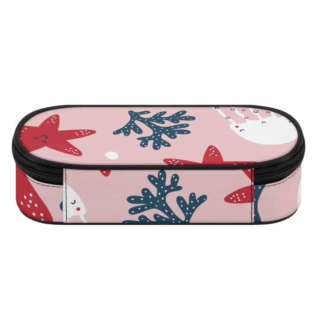 Pen Case 300D Polyester Spacious Storage Secure Zipper with Main Pocket Mesh Layer and Removable Pen Divider for School and Study