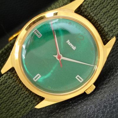HMT PILOT RUČNÍ NÁTAH VINTAGE INDICKÉ PÁNSKÉ HODINKY ZELENÝ CIFERNÍK a702080-5