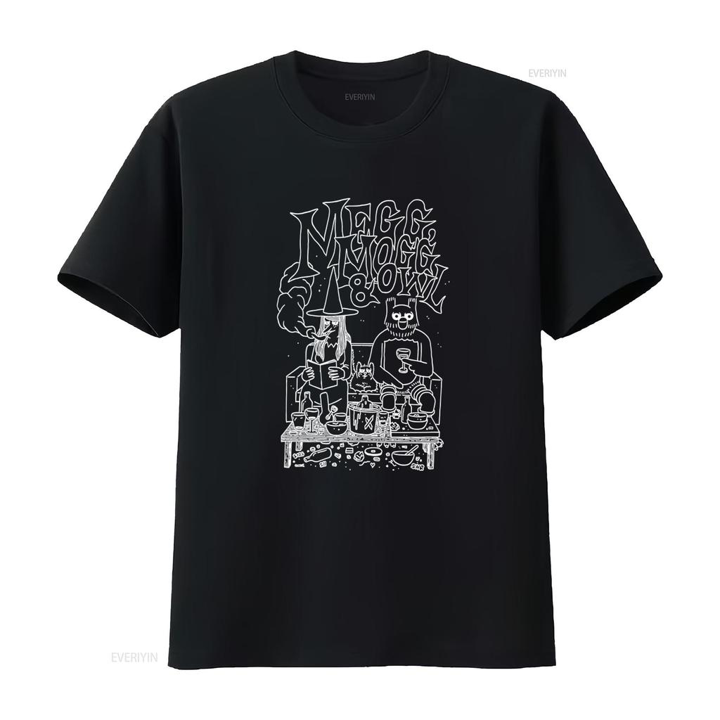 Simon Hanselmann Megg Mogg Owl X SHQ Black T Shirt Size L Comic Design Long or s vintage Washed Stretched graphic Comfortable