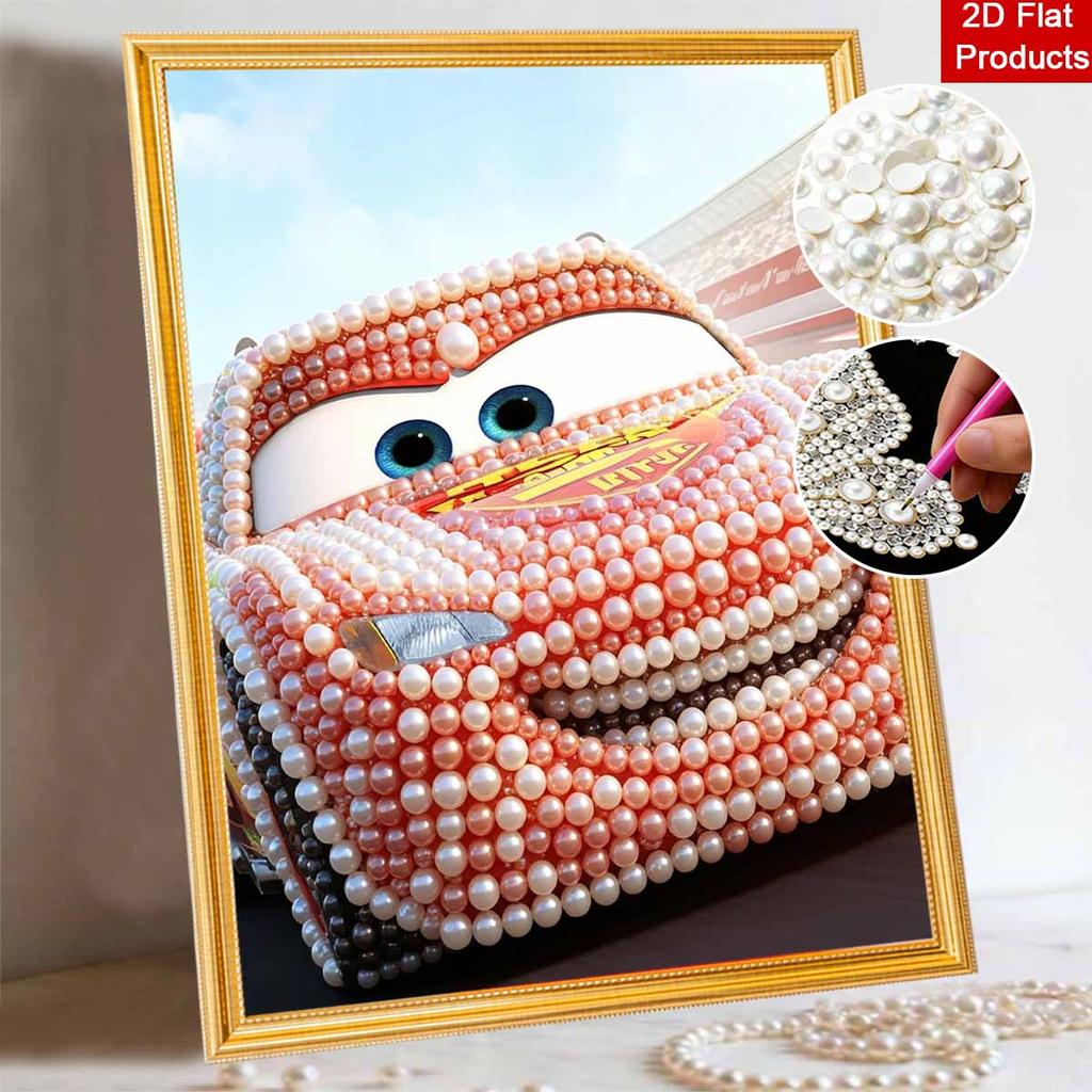 Disney Pearl Art Painting Lightning McQueen Handmade diy5D Pearl Gem Painting Pictures Crafts Special Shape Home Wall Decoration