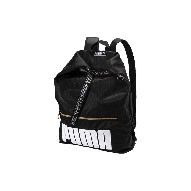 Puma Prime Street Side Vertical Zipper Fabric Tote Backpack Women Backpack Black 075410-01 Black