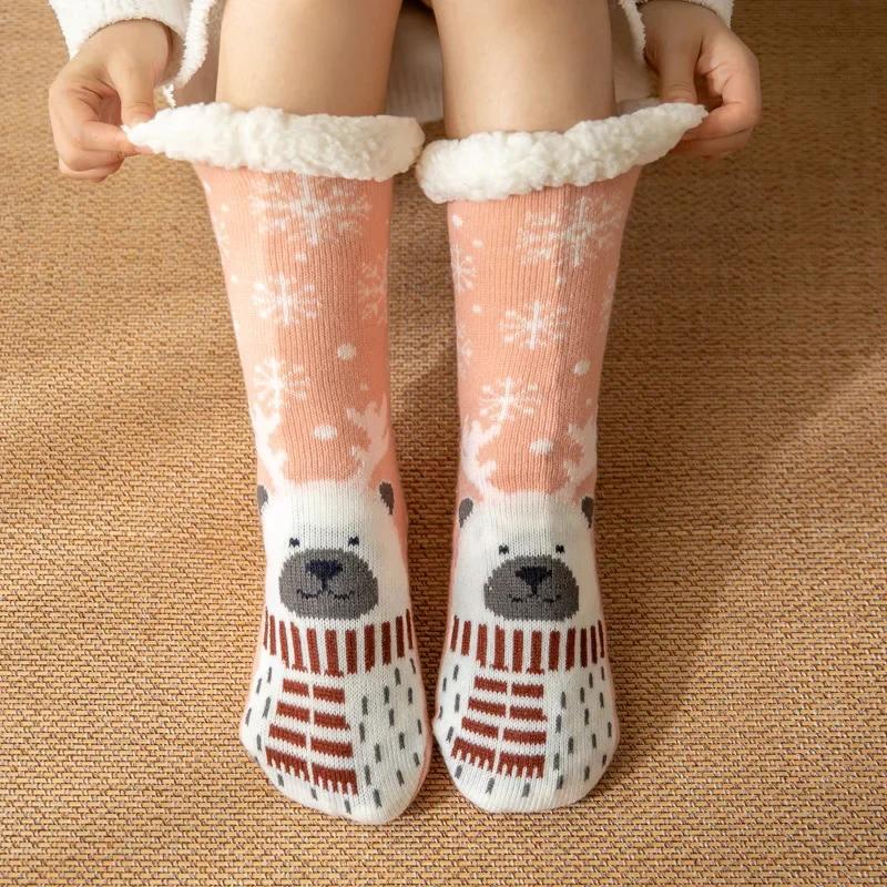 Thermische Flauschige Socken Damen Winter Warme Bodensocken Weiche Damen Haus Indoor Weihnachtsgeschenke Rutschfeste Grip Boden Hausschuhe Socken