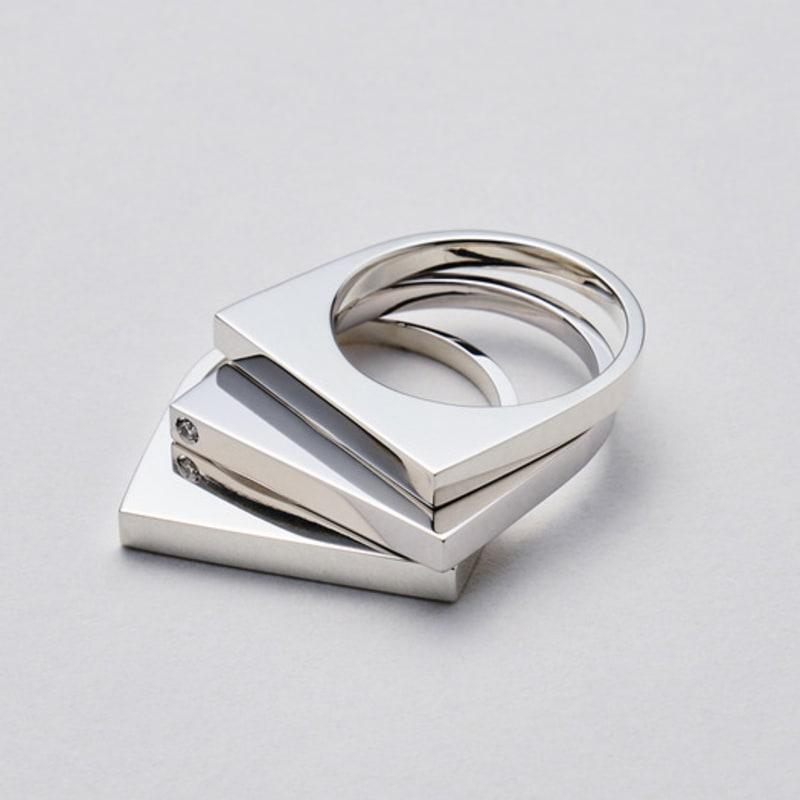 

liersi Meno Forte Квадратна каблучка з 1 діамантом Silver(platinum)