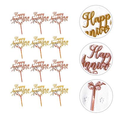 12 Pz Inserto Torta Topper Diserbo Decorazione Cottura Compleanno Inserti Oggetti di Scena Decorazioni Acrilico Matrimonio Festa Decorativo per