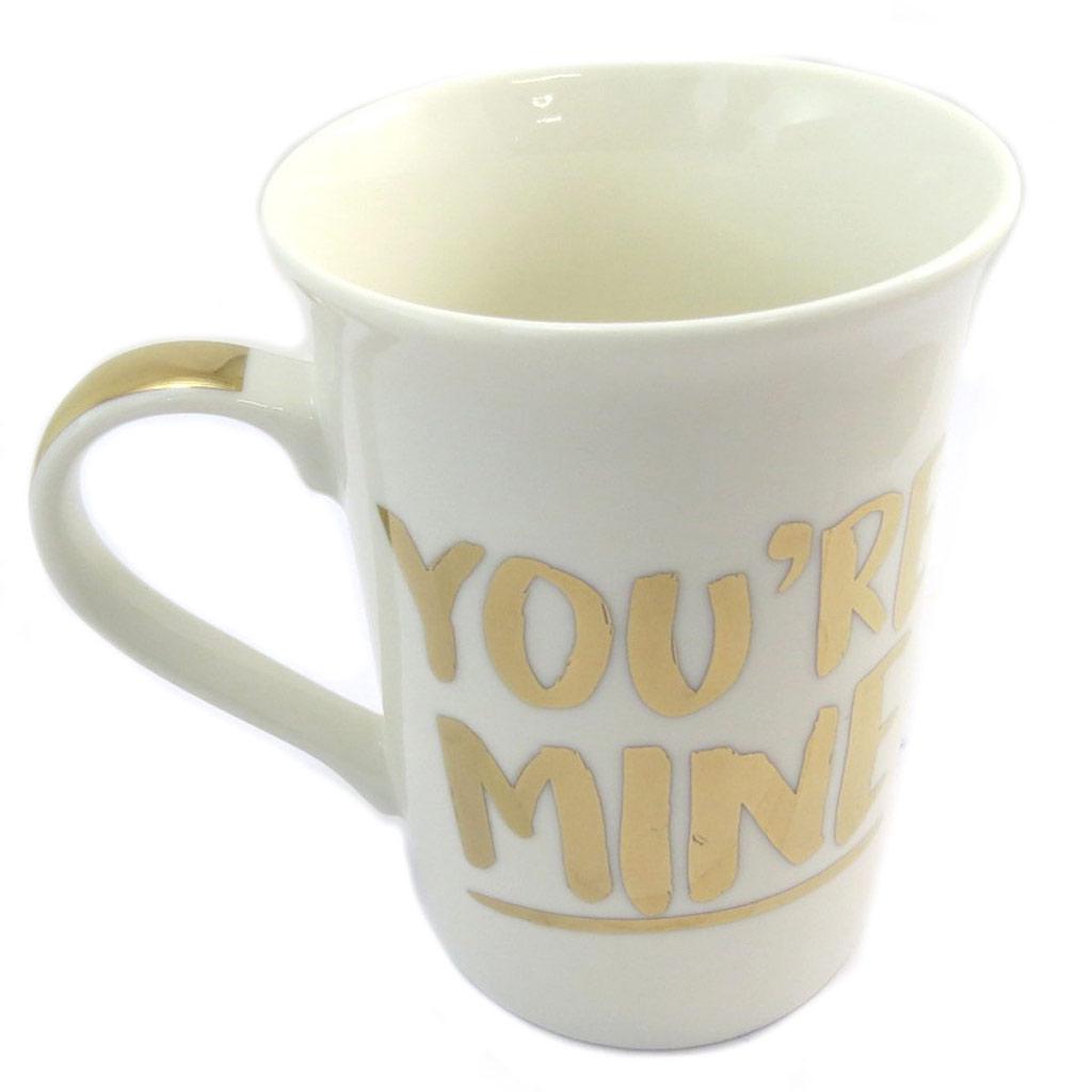 Les Trésors De Lily [P5214] - Duo of Porcelain Mugs 'You're Mine & I'm Yours' Ivory Gold (2 Mugs)