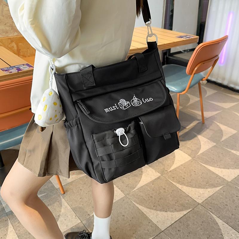 Damska Torba na Ramię Torba Studencka Color Block Torba Crossbody z Portmonetką