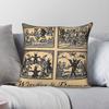 Witches And Daemons Woodcut Square Pillowcase Polyester Linen Velvet Pattern Zip Decor Pillow Case Car Cushion Cover