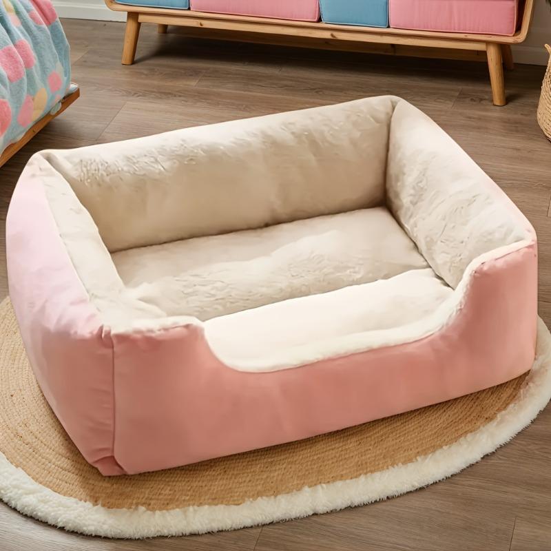 KEMOREL 1PC Cozy Plush Pet Bed For All Seasons Pet Lounger with Elastic, for Extra Small to Medium Breeds Multiple Sizes & Color