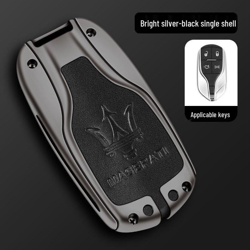 Maserati Quattroporte, Levante, Ghibli Metal Leather Key Case Protective Shell