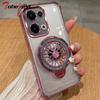 Gyro Phone Holder Case For OPPO Reno 13 Pro 13F Fundas Clear Shockproof Plating Phone Cover