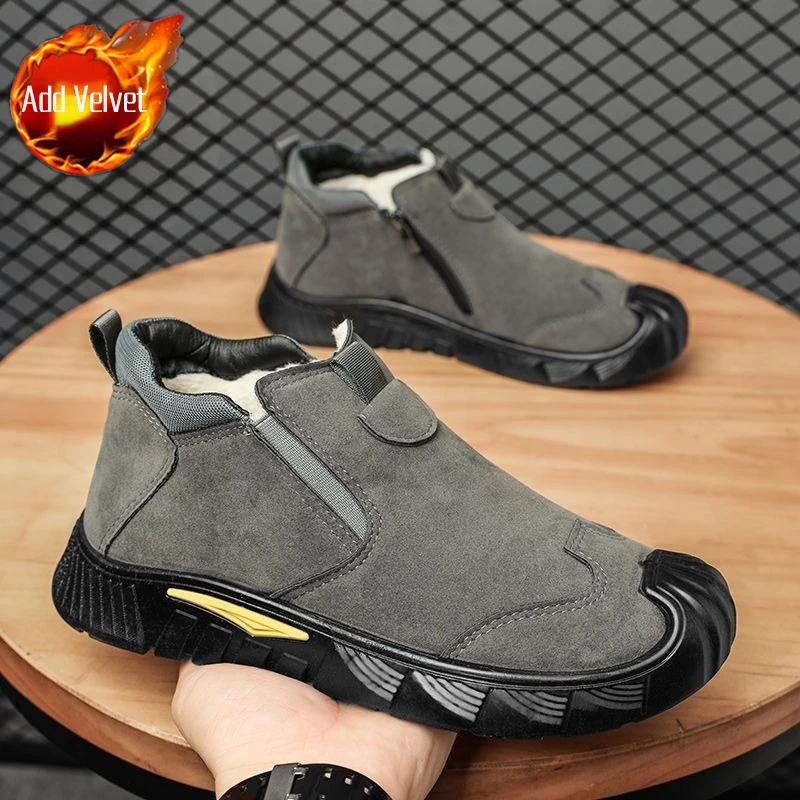 2026 Spring Men's Labor Protection Shoes No Steel Toe Dirt Resistant Job Site Slip On Cushioned Sole Sports Leisure Shoes