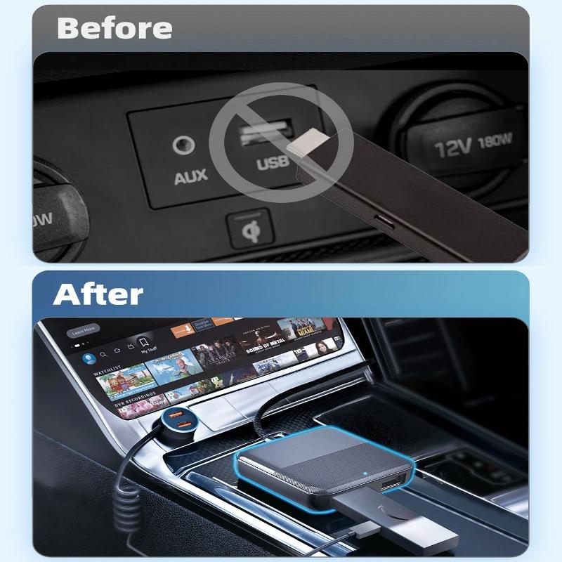 Auto-TV-Adapter | Videos auf dem werkseitig verkabelten CarPlay-Bildschirm ansehen | Verbindet Fire TV Stick & Google TV | Autozubehör