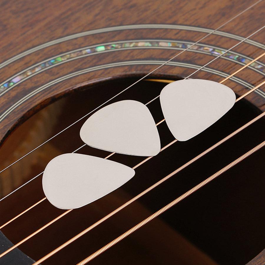 6Pcs 0.3mm Stainless Steel Guitar Picks - Durable Metal Plectrums for Acoustic/Electric Guitar, Ukulele & Bass, Precision ZSY