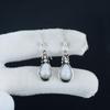 Natural Rainbow Moonstone Gemstone Earrings, 925 Sterling Silver Earring, Handmade Boho Silver Jewelry Dangle Earrings, Engagement Gift