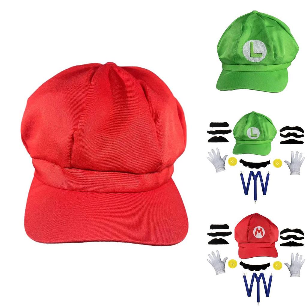 Official Mario Character Adult Octagon Sunhat Baseball Cap And Accessory Set