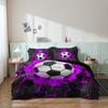 3Pcs Set Cool Sports Soccer Theme Exercise Print Duvet Cover,For Home Or Dorm Bedrooms Hotels Use
