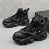Men's Chunky Sneakers Fashion High Top Leather Casual Shoe Height Increasing Platform Shoes for Men Vulcanized Shoes Man Shoes