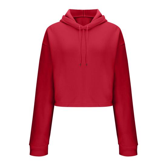 Women's Drawstring Cropped Hoodie Casual Long Sleeve Pullover Sweatshirts Workout Crop Tops Fall Outfits