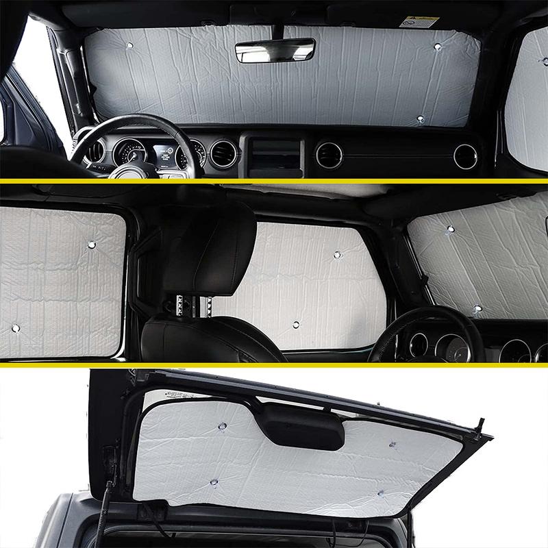 Side Window Sun Visor Front Rear Windshield Sunshading Board for Jeep Wrangler JL 2018- Interior Protective Accessories