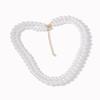 French Temperament Double-layer Stacked Clean and Simple White Imitation Pearl Necklace Bracelet Set, Light Luxury and High-end Sense