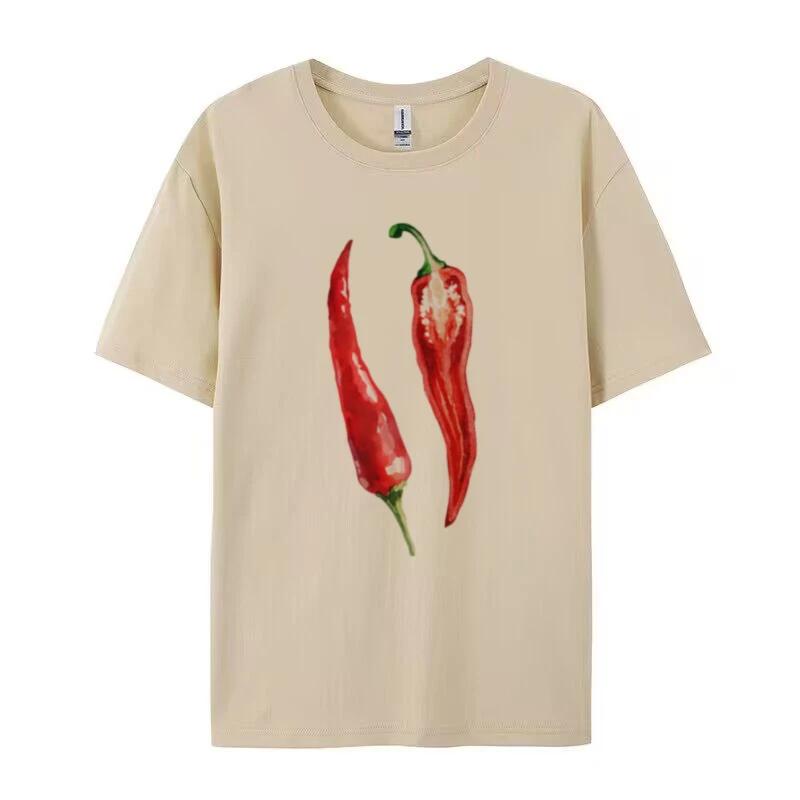 

Y2k Aesthetic Oversized Chili Pepper TShirt Cute Vintage Foodie Graphic Tees Egirl Grunge Streetwear Top Women Fashion Clothing 4XL