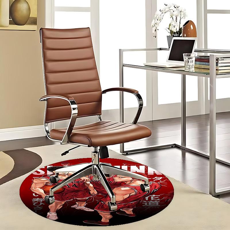 1pc Slam Dunk Anime Design Round Carpet - Perfect for Office Chair Mat