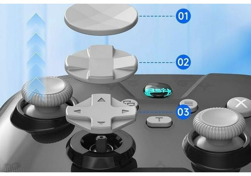 G6 Pro Esports Three-Mode Bluetooth Game Controller for PC, Switch, iOS, Mobile, Tablet, and NS Simulator.