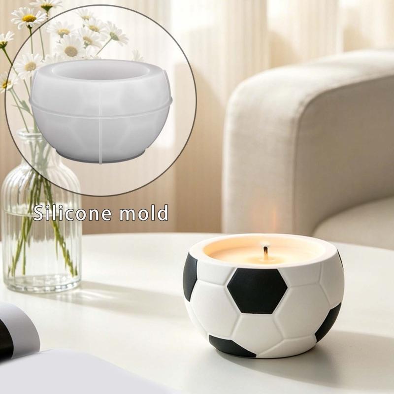 Football Silicone Candle Molds For Handmade Candle Holder Chocolate Making Storage Box Concrete Planter Epoxy Resin Art
