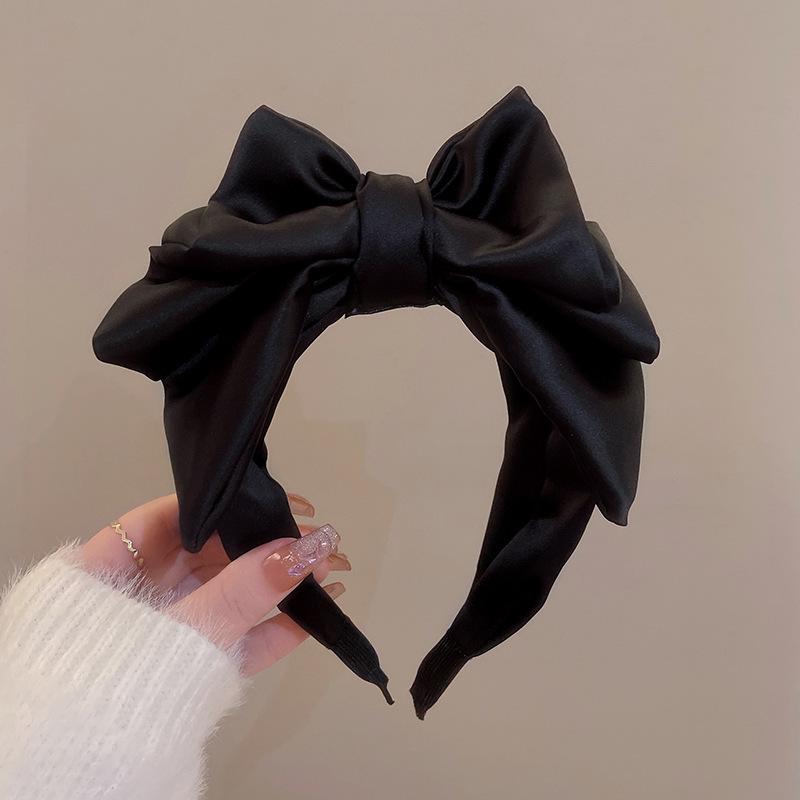 2025 Black Bow Headband: Women's High-End Versatile Hair Accessory for Face Washing & Going Out