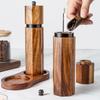 European-style Acacia Wood Pepper Grinder with Ceramic Core and Steel Ring Coarse and Fine Manual Grinder Set Kitchen Accessory