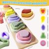 Montessori Wooden Sorting and Stacking Toys, Color Shape Sorting Blocks, Early Learning Educational Toys, Christmas Gift