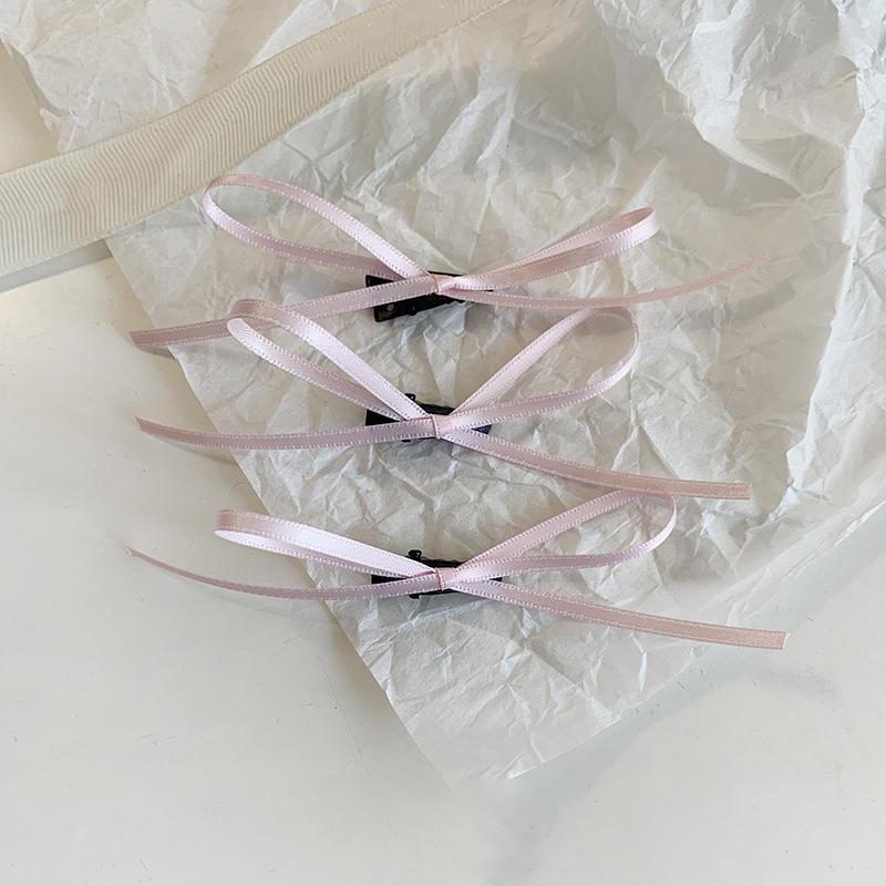 3Pcs Sweet Thin Silk Ribbon Bowknot Hair Clips  Cute Barrettes For Women Girls Colorful Lace Hair Clip Hair Accessories