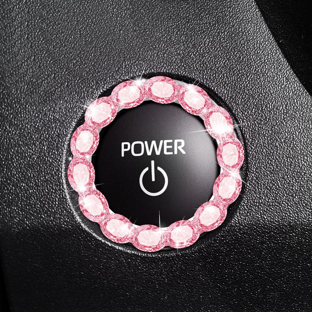 Inel cu Diamante Buton Pornire Motor cu Aprindere Auto cu Strasuri Design Inel Aprindere Decor Aprindere