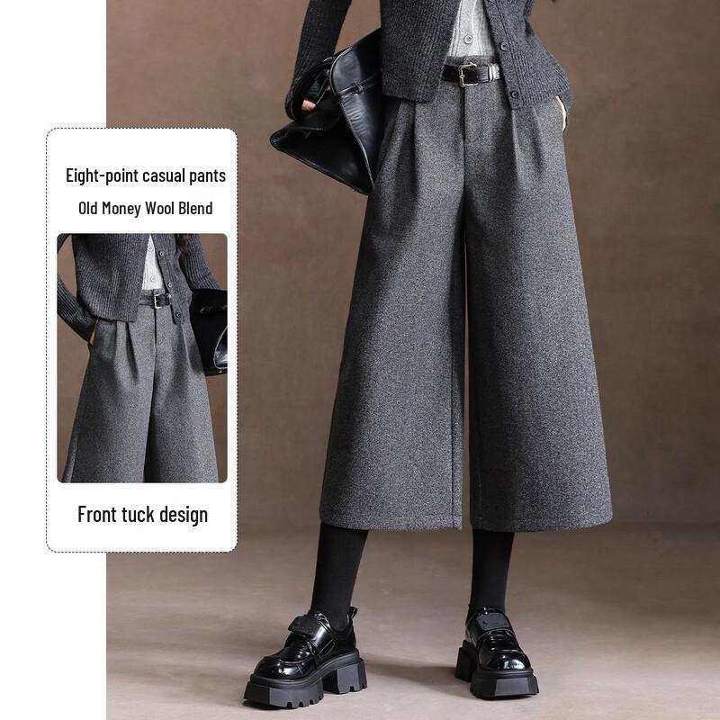 

Bailuyu Women s Winter Twill Blend Straight Cropped Pants M