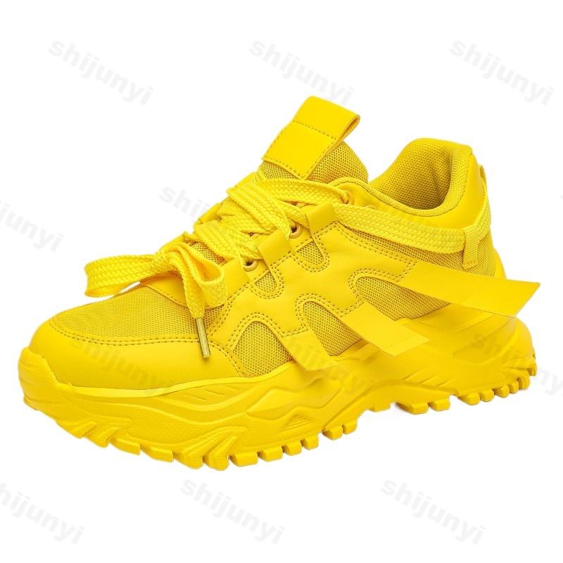 Fashion Women Casual Sports Shoes 2025 Autumn Comfortable Breathable Non Slip Outdoor Running Shoes Thick Soled Fashion Vulcanized Shoes