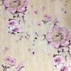 Retro-Stil Blühende Lila Blume Selbstklebende Tapete Floral Abziehen und Aufkleben Tapete Möbel Schrank Kontaktpapier