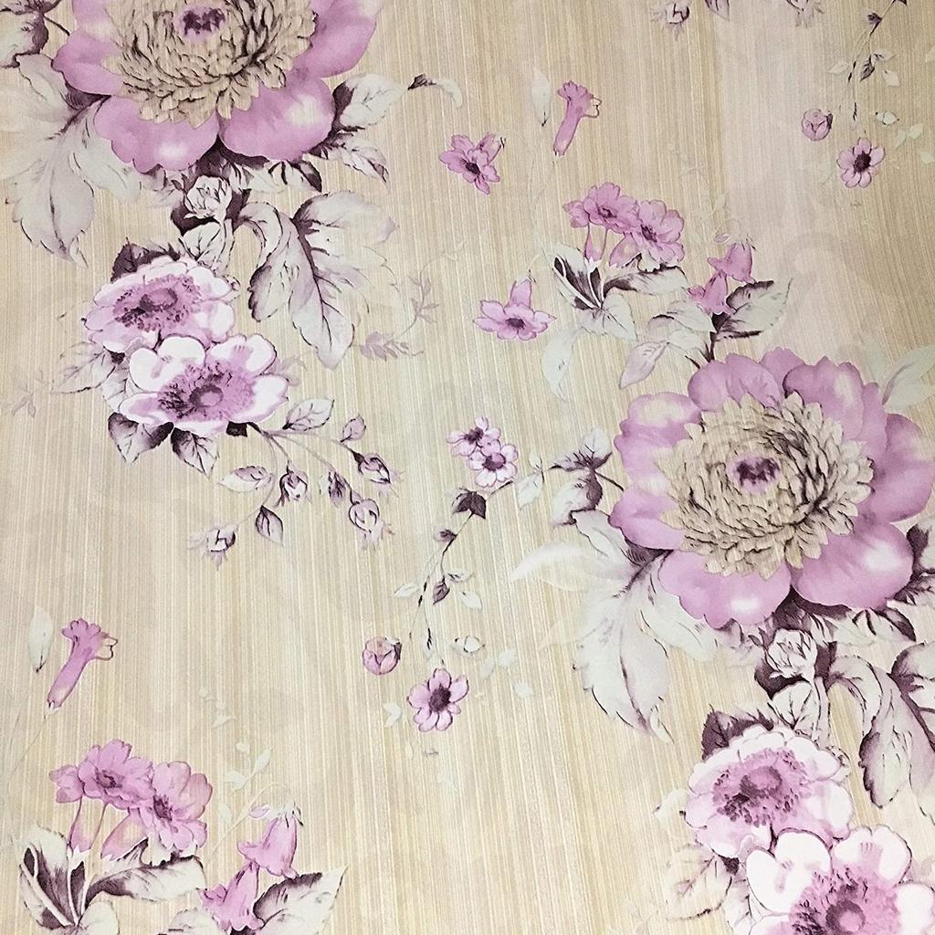 Retro-Stil Blühende Lila Blume Selbstklebende Tapete Floral Abziehen und Aufkleben Tapete Möbel Schrank Kontaktpapier