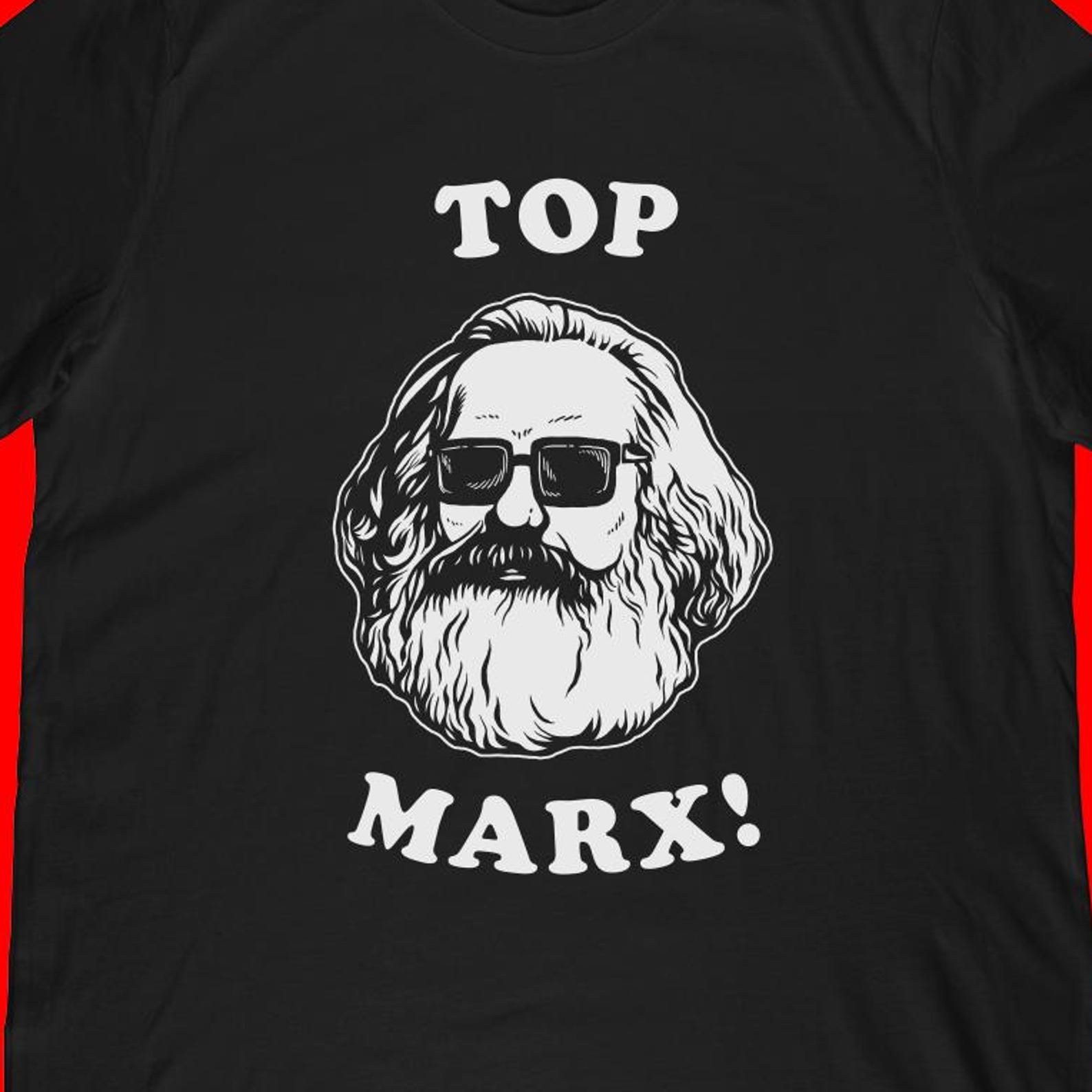 Top Marx T-Shirt | Funny Karl Marx Sunglasses Graphic Tee 2XL