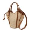 Beige Raffia Tote And Shoulder Bag Dcba6e113i2