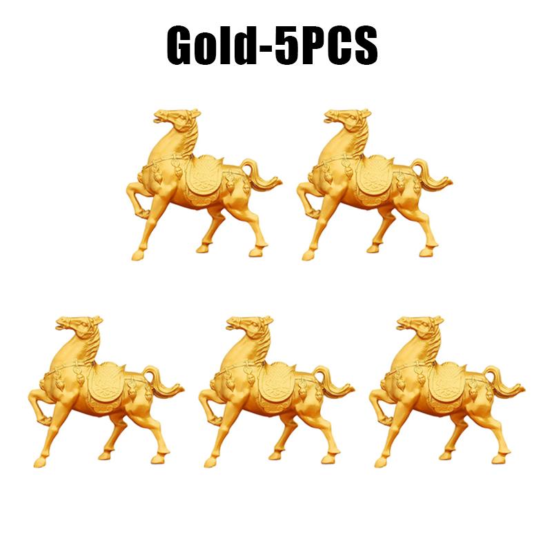 Premium Lucky Horse Gold Figurine Home Desktop Craft Zodiac Metal Alloy Ornament for Success Prosperity Decor