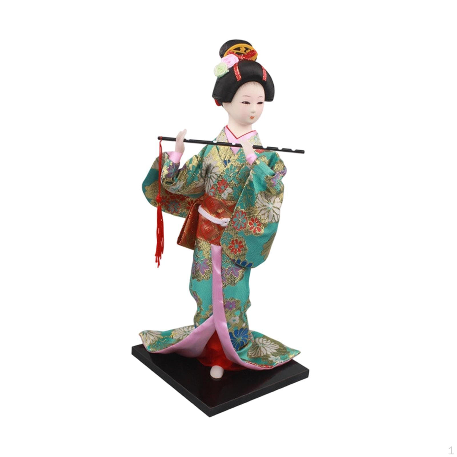 

11.81 Inch Tall Japanese Kimono Doll, Female Figure, Standing, Traditional Geisha Oriental Style A