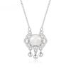 Chalcedony Long Life Ruyi Necklace: Elegant Safety Lock Bell, Versatile Chinese Clavicle Chain Design.