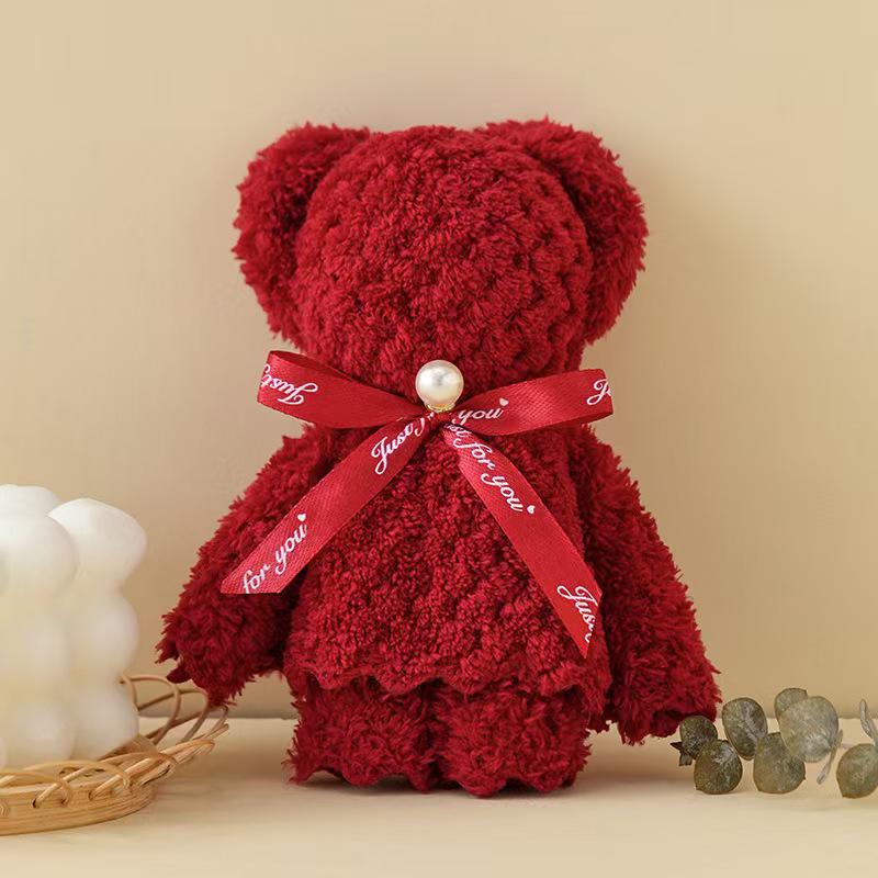 Coral Fleece Pineapple Plaid Bear Towel Souvenir - Perfect for Birthday or Wedding Gifts