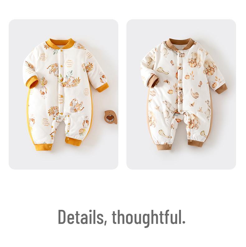 Pikowany pajacyk dla noworodka - Przytulne zimowe body do raczkowania