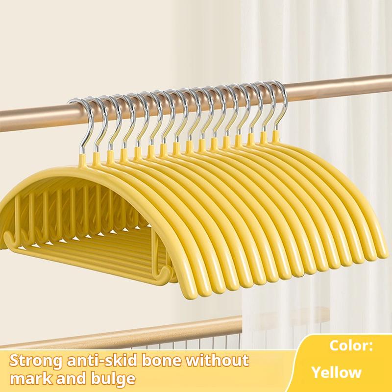 Impregnated Semi-round Coat Hanger Seamless Storage Thick Clothes Brace Non-slip Stainless Steel Clothes Hanging Adult